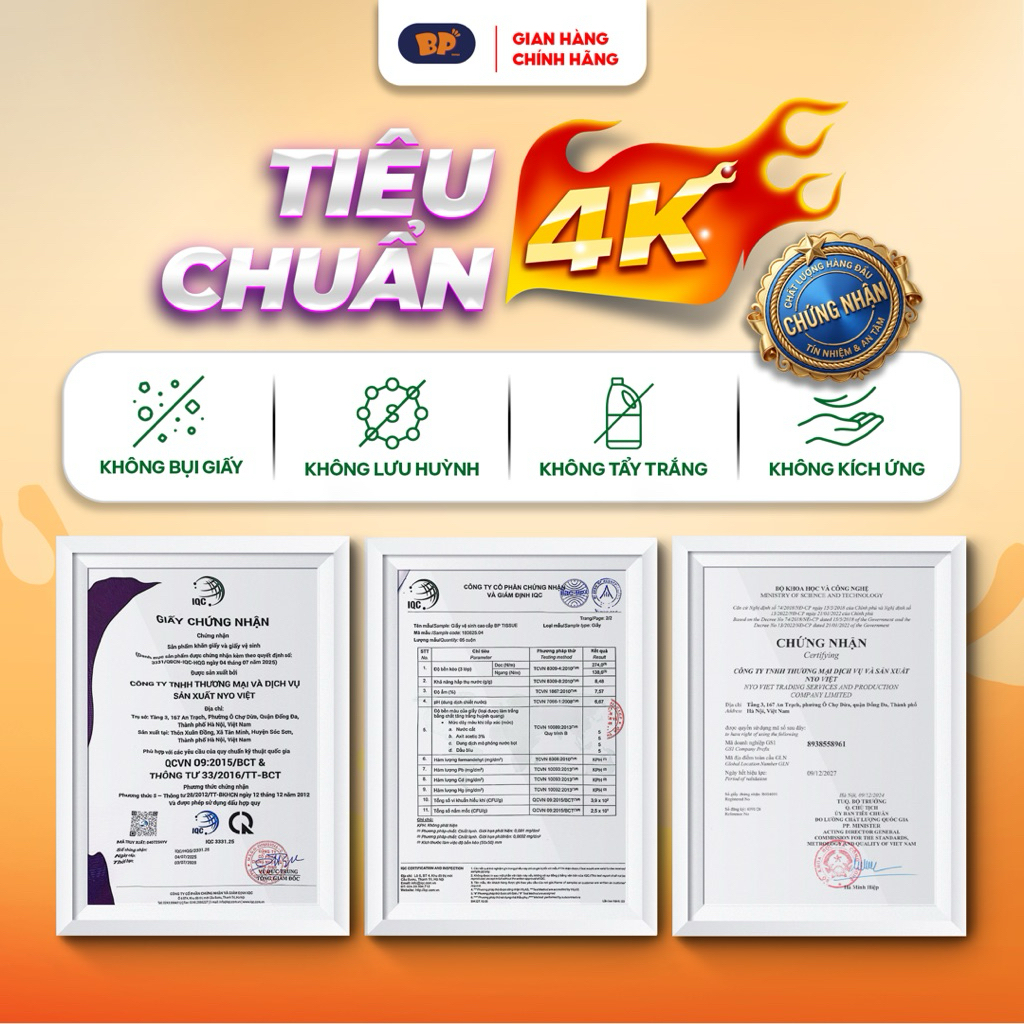 [ Không Lõi ] COMBO 3 Bịch Giấy Vệ Sinh 10 Cuộn ( tặng 1 giấy rút) BP Tissue Dày 3 Lớp Cao Cấp Mềm Mịn An Toàn