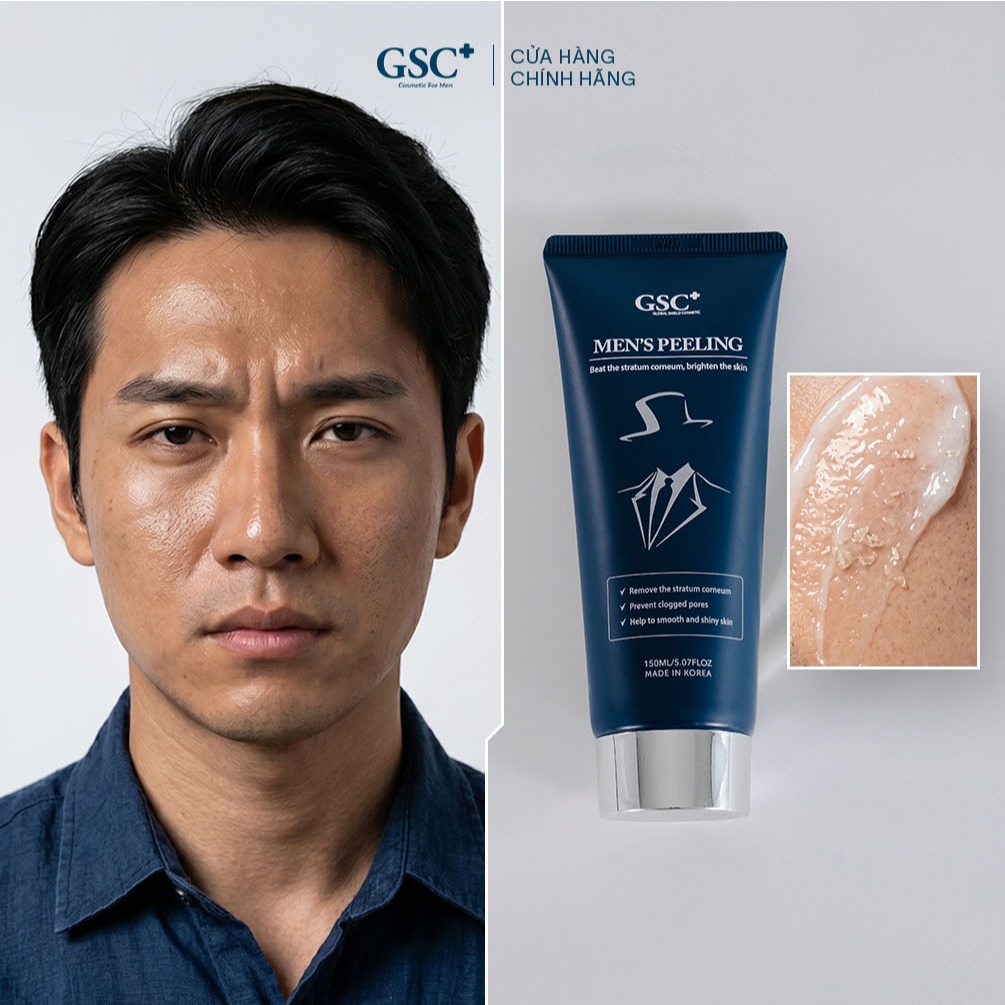 Tẩy Da Chết Mặt Cho Nam Hàn Quốc GSC Men's Peeling - Kem Tẩy Tế Bào Chết Cho Nam - Gel Tẩy Tế Bào Chết 150ml - GC079B
