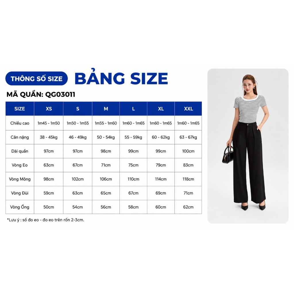 Quần Tây Nữ GUMAC Form Suông Thiết Kế Xếp Li Tôn Dáng Thanh Lịch QG03011