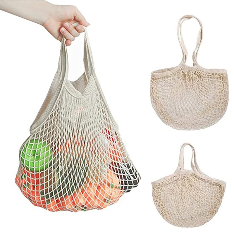 Túi Lưới Đi Biển Sợi Cotton Co Giãn Cỡ Lớn, Giỏ Xách Tote Đi Chợ Thân Thiện Môi Trường Phong Cách Hàn Quốc