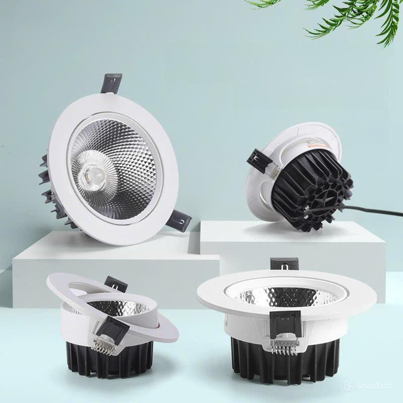 Đèn Led Âm Trần Chống Chói Spotlight 7w xoay góc Chip COB Khoét lỗ D75mm trang trí phòng khách phòng ngủ hành lang