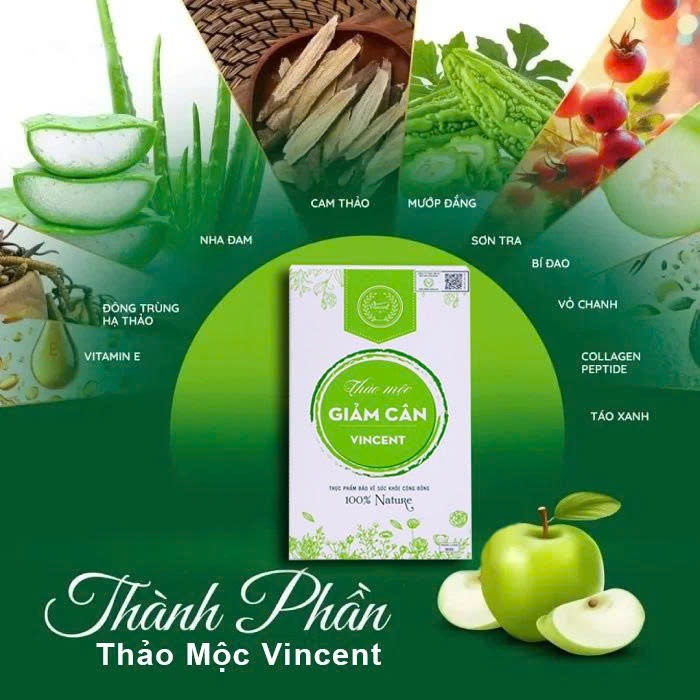 THẢO DƯỢC GIẢM CÂN VINCENT HỘ TRỢ GIẢM CÂN NHANH AN TOÀN KHÔNG GÂY TÁC DỤNG PHỤ