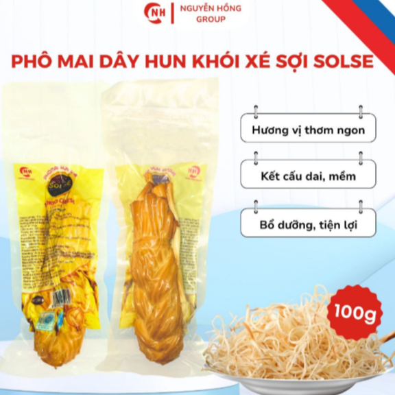 Phô mai hun khói Solse 100g - Phô mai Nga hun khói xé sợi, Snack ăn vặt chính hãng Nga - Quà tặng