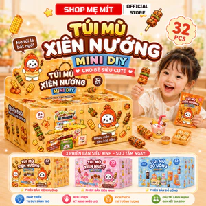 🍢 Túi Mù Xiên Nướng Mini DIY – Đồ Chơi Lắp Ráp Mô Hình Đồ Ăn Siêu Cute Cho Bé