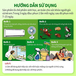 Bình xịt diệt kiến sinh học, không màu mùi, không kích ứng, kiến, gián, ruồi, bọ chét, an toàn,500ml