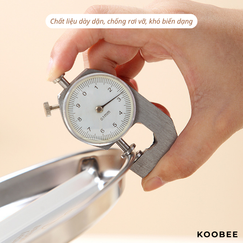 Đĩa Inox 316 Chia 3 Ngăn KOOBEE 23cm – Khay Ăn Dặm Khẩu Phần Ăn Healthy Chống Rơi Vỡ Cho Bé & Gia Đình | 392