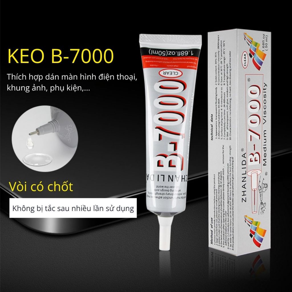 Keo dán màn hình điện thoại b7000, Chất kết dính siêu mạnh, đa năng 50ml/ 110ml