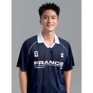 [MUA ÁO TẶNG KHĂN]Áo Polo nam nữ thể thao World Cup France Edition 26, Áo cổ vũ đội tuyển Pháp thoáng mát
