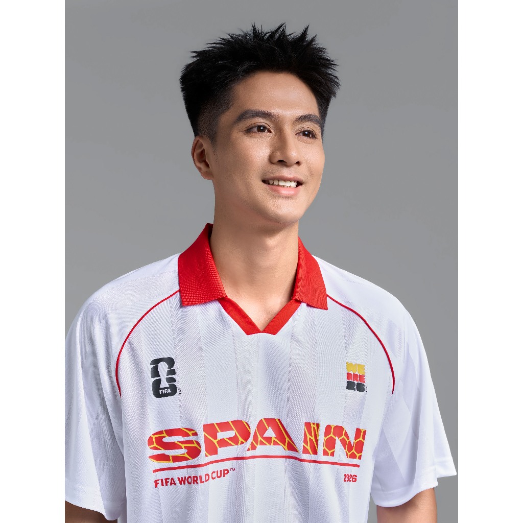 [MUA ÁO TẶNG KHĂN]Áo Polo nam nữ thể thao World Cup Spain Edition 26, Áo cổ vũ đội tuyển Tây Ban Nha thoáng mát