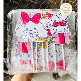 Bịch 10 sét giấy hình cắm hello kitty, mèo silamon- Phụ kiện trang trí bánh kem, bánh sinh nhật