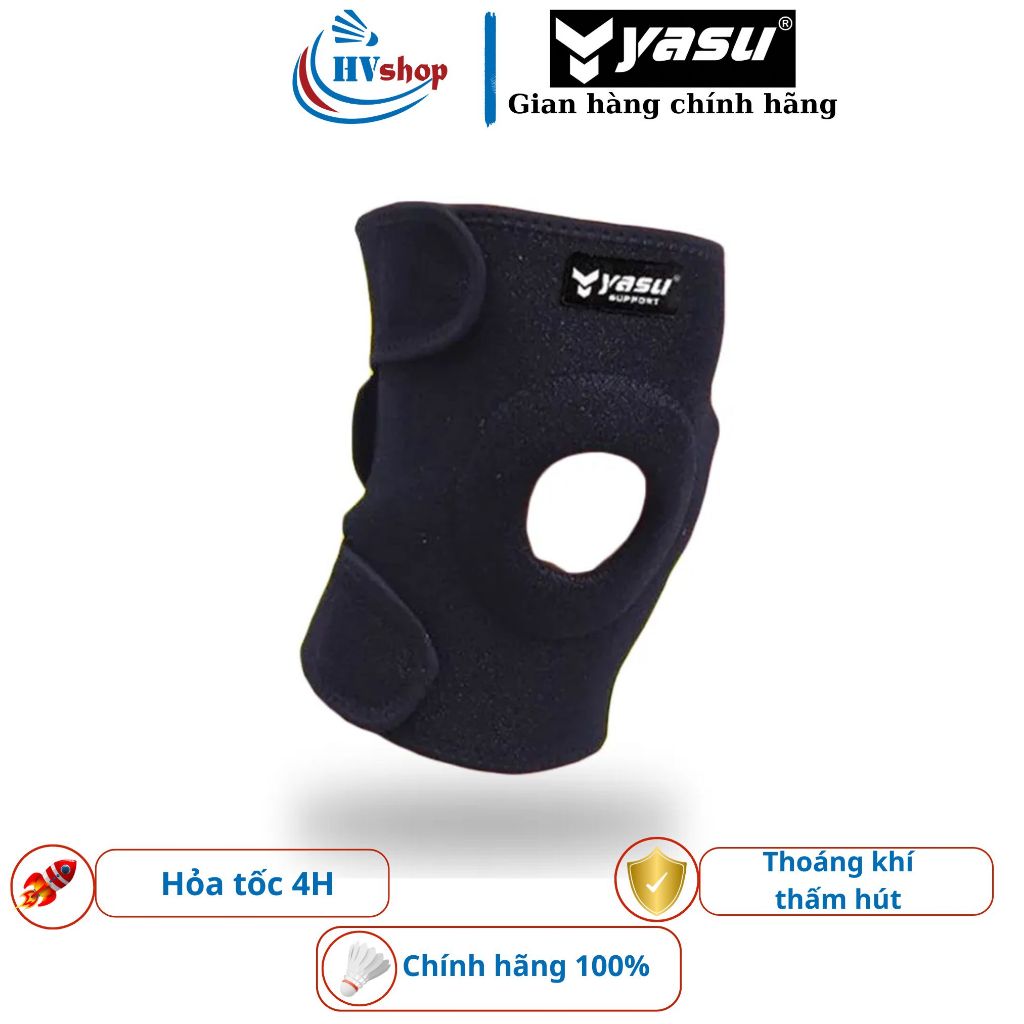 Bó gối cầu lông Yasu 7616, băng gối thể thao thiết kế mềm, nhiều lỗ thoáng khí - HVShop