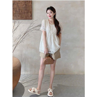 ÁO BẦU - CỘC TAY REN TRẮNG XINH ⚡Freeship⚡