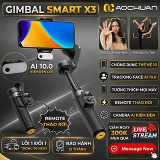 Gimbal SMART X3 PRO phiên bản 2026, Gymbal chống rung điện thoại quay phim chụp ảnh theo dõi vật thể