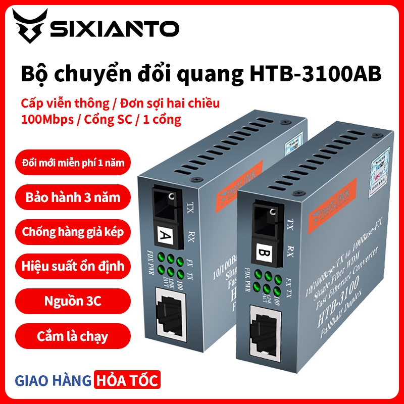 Bộ Chuyển Đổi Quang Điện, Converter Quang 10/100Mb, 1000Mb 1 Sợi Quang Và 2 Sợi Quang Netlink - Bảo Hành 12 Tháng