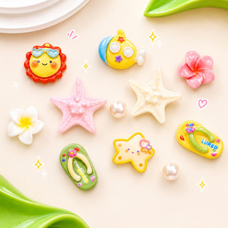 Set Charm 12 Chi Tiết Biển Mùa Hè Cá Vàng Sao Biển Hoa Sứ Dép Resin DIY Kawaii Pastel Cute Tropical 🌊⭐🐠🌺