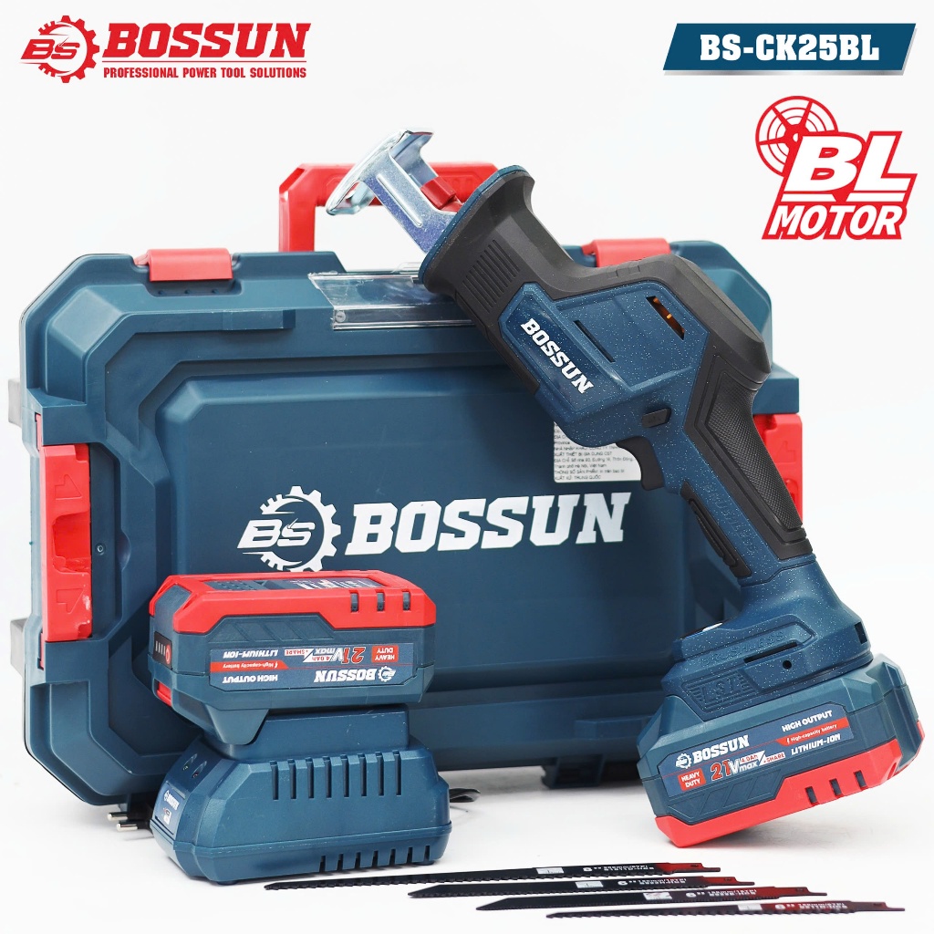 Máy cưa kiếm BS BOSSUN BS-CK25BL cắt đa năng, Bản mới 3 Tốc độ, Không chổi than, Tặng kèm 4 lưỡi cưa