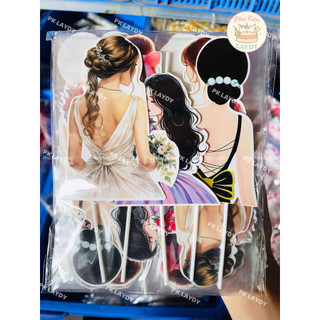 Bịch 10 set giấy hình cô gái, thanh niên sang chảnh, quý bà, phụ nữ ngày 20/10, 8/3- Phụ kiện trang trí bánh kem