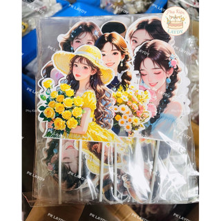 Bịch 10 set giấy hình cô gái, thanh niên sang chảnh, quý bà, phụ nữ ngày 20/10, 8/3- Phụ kiện trang trí bánh kem