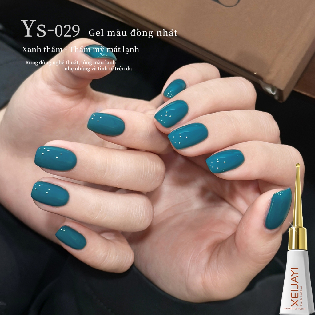 XEIJAYI 10ml - Sơn gel móng tay màu xanh đậm cổ điển, bền màu và thích hợp để tự làm tại nhà.