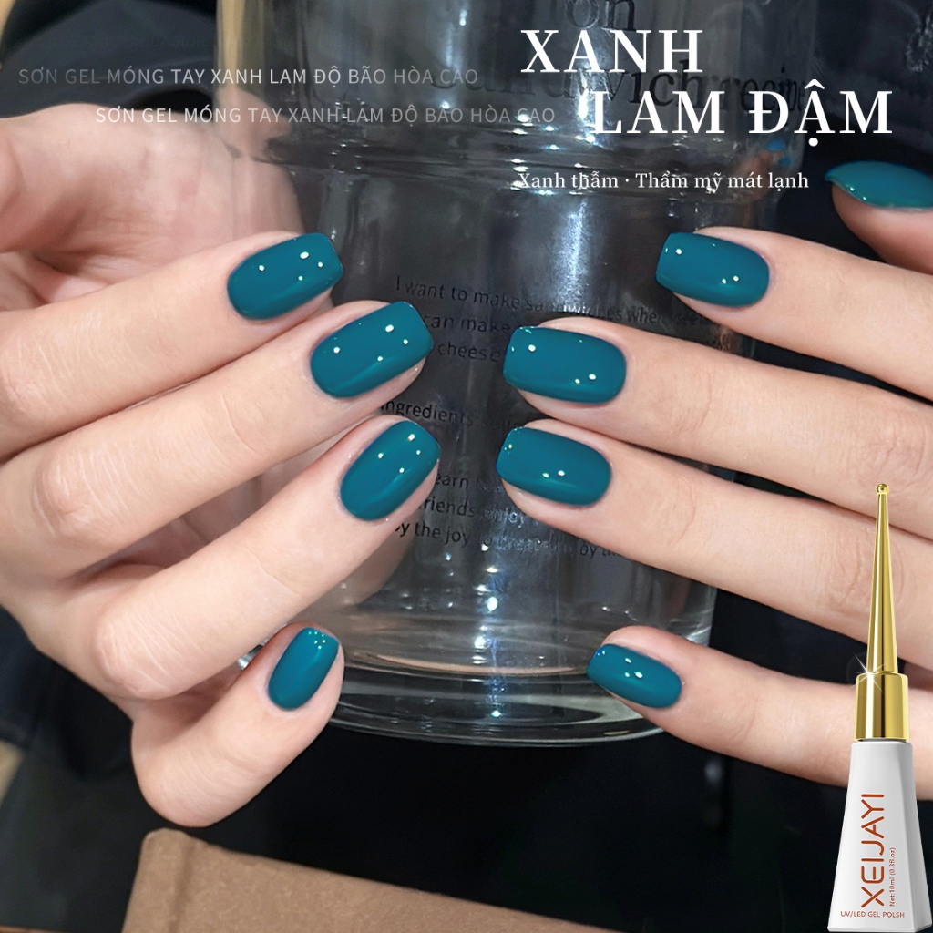 XEIJAYI 10ml - Sơn gel móng tay màu xanh đậm cổ điển, bền màu và thích hợp để tự làm tại nhà.