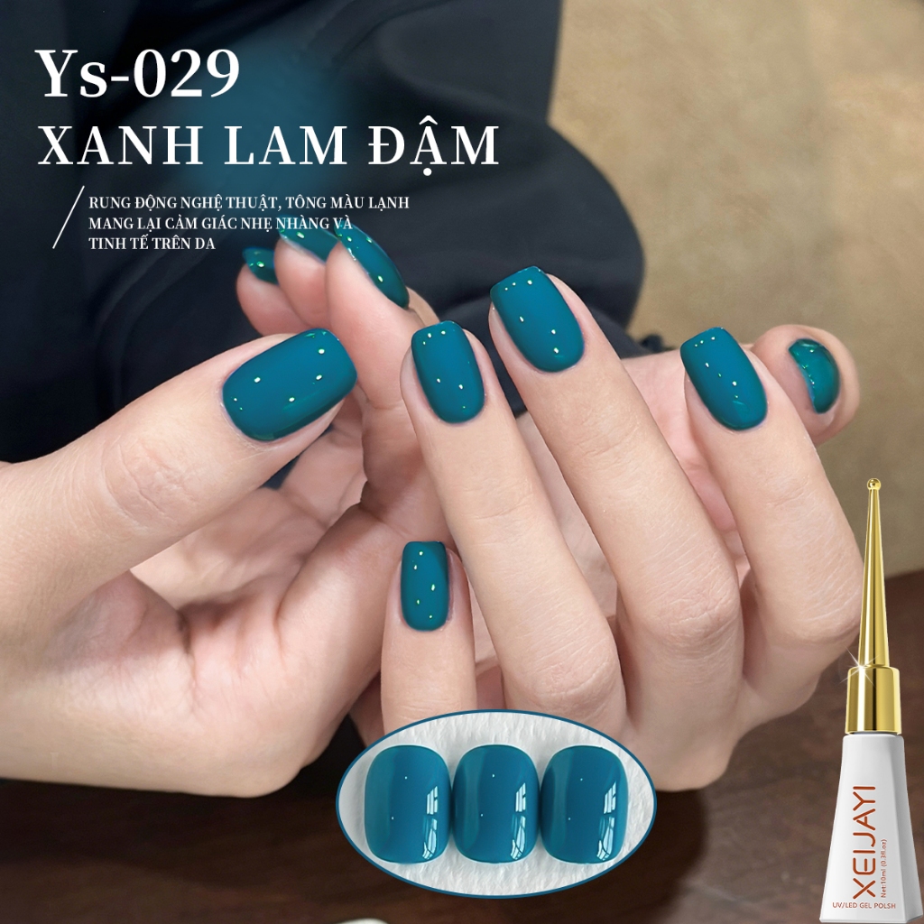 XEIJAYI 10ml - Sơn gel móng tay màu xanh đậm cổ điển, bền màu và thích hợp để tự làm tại nhà.