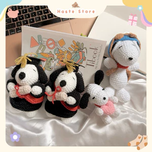 Móc Khoá Len Nhung Snoopy Đội Mũ Tốt Nghiệp Đeo Balo Đi Săn Handmade Màu Pastel Quà Tặng Dễ Thương Độc Đáo