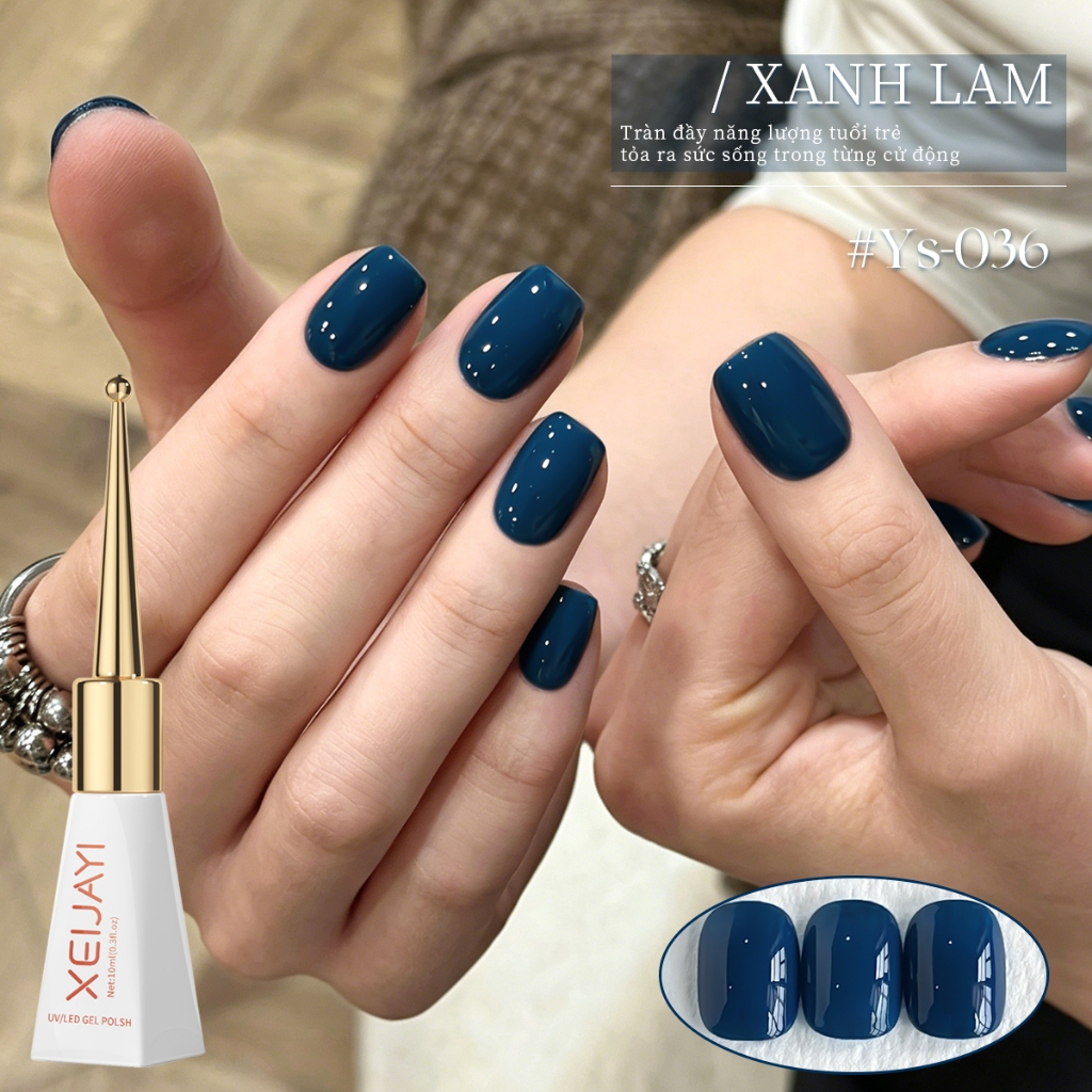 XEIJAYI 10ml - Sơn móng tay dạng gel màu xanh biển sâu, màu sắc bền lâu, thích hợp cho các tiệm nail và tự làm tại nhà.