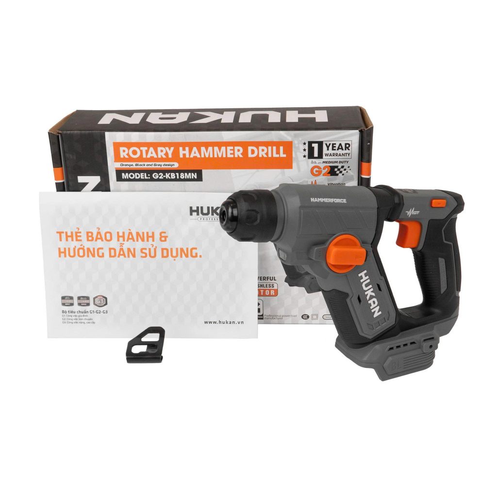Máy Khoan Bê Tông Pin 21V HUKAN G2-KB18MN – Động Cơ Brushless, Lực Đập 1.8J - bảo hành 12 tháng