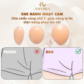 Miếng Dán Che Rãnh Vùng Kín Silicon Mềm Chống Lộ Vùng Bikini Có Thể Tái Sử Dụng AMYBRA D0163