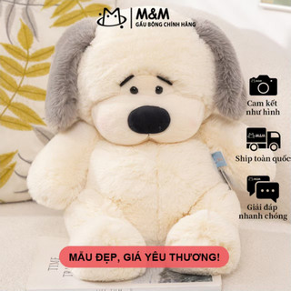 Thú Bông Bean Dog Nằm Sấp - Gối Ôm Siêu Mềm Cho Bé Gái, Quà Sinh Nhật Ý Nghĩa