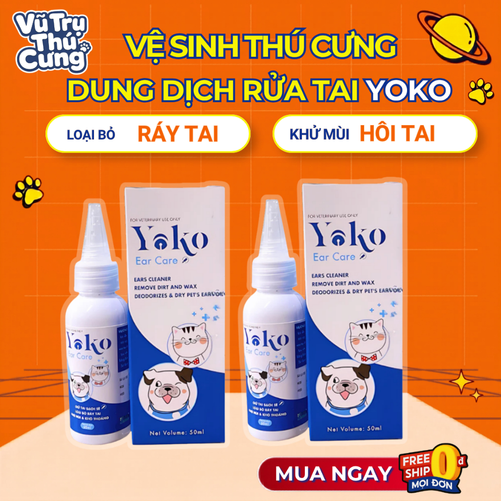 Dung Dịch Vệ Sinh Tai Cho Chó Mèo Yoko 50ml