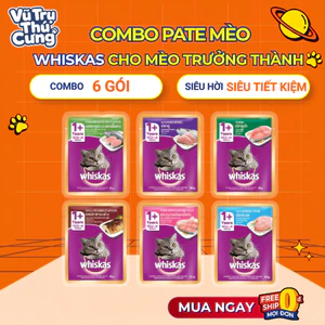 Combo 6 gói Pate Whiskas dành cho mèo lớn, gói 80g