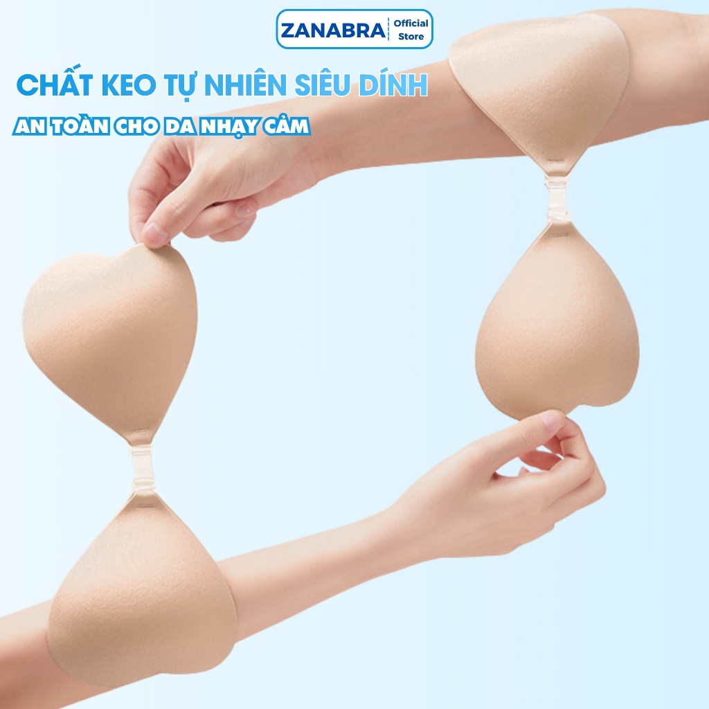 Miếng Dán Ngực Vô Hình Trái Tim- Dán Nâng Ngực Tự Nhiên Siêu Dính Tái Sử Dung ZANABRA D0159