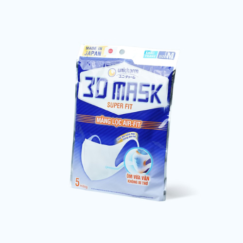 [HÀNG TẶNG KHÔNG BÁN] Khẩu Trang Unicharm 3D Mask Superfit - Ngăn Khói Bụi