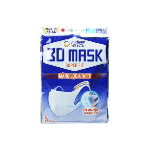 [HÀNG TẶNG KHÔNG BÁN] Khẩu Trang Unicharm 3D Mask Superfit - Ngăn Khói Bụi