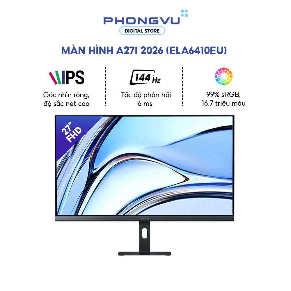Màn hình Xiaomi A27i 2026 - 27 inch - FHD 1920 x 1080 - 144Hz - IPS - 6ms - Bảo hành 36 tháng | BigBuy360 - bigbuy360.vn