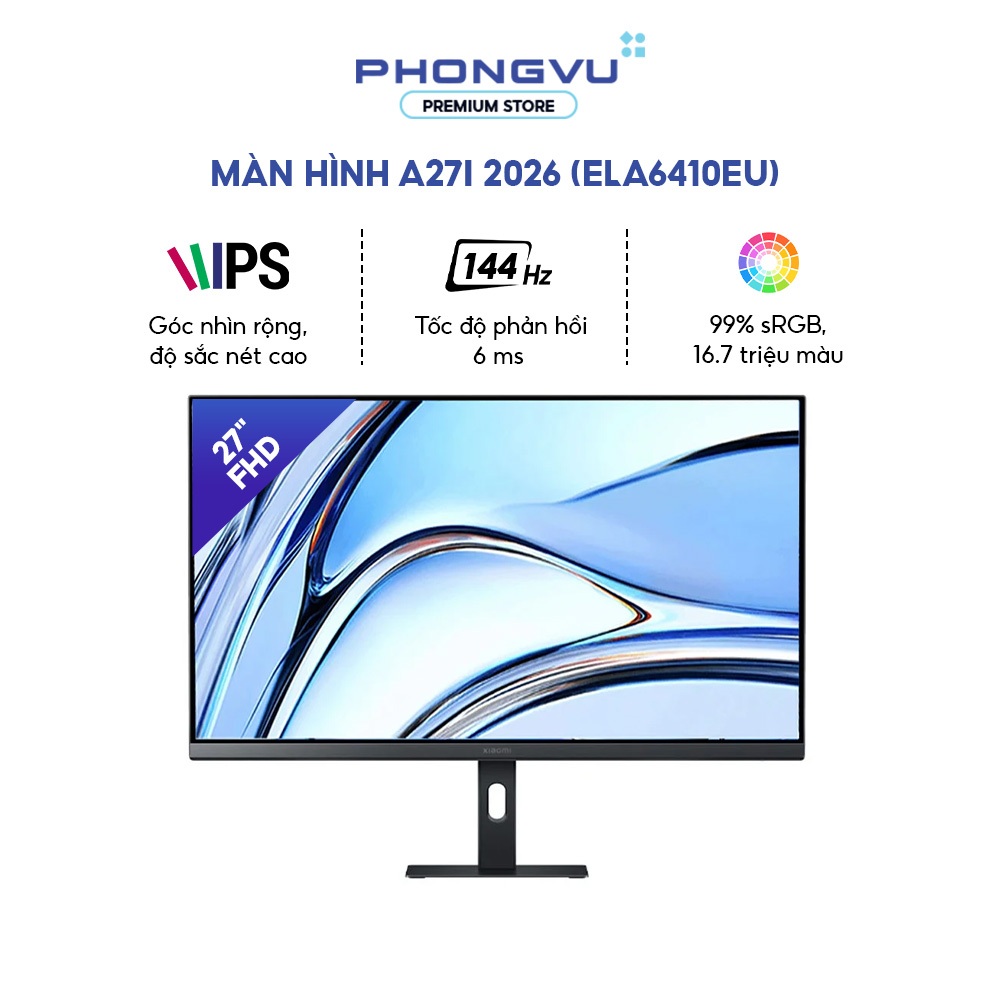 Màn hình Xiaomi A27i 2026 (ELA6410EU) 27'' (FHD 1920 x 1080/ IPS/ 144Hz/ 6 ms) - Bảo hành 36 tháng | BigBuy360 - bigbuy360.vn