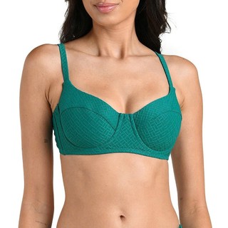Áo bơi nữ, áo bikini đi biển màu xanh ngọc nổi bật, áo có gọng đệm liền hàng xuất dư hãng LA BLANCA