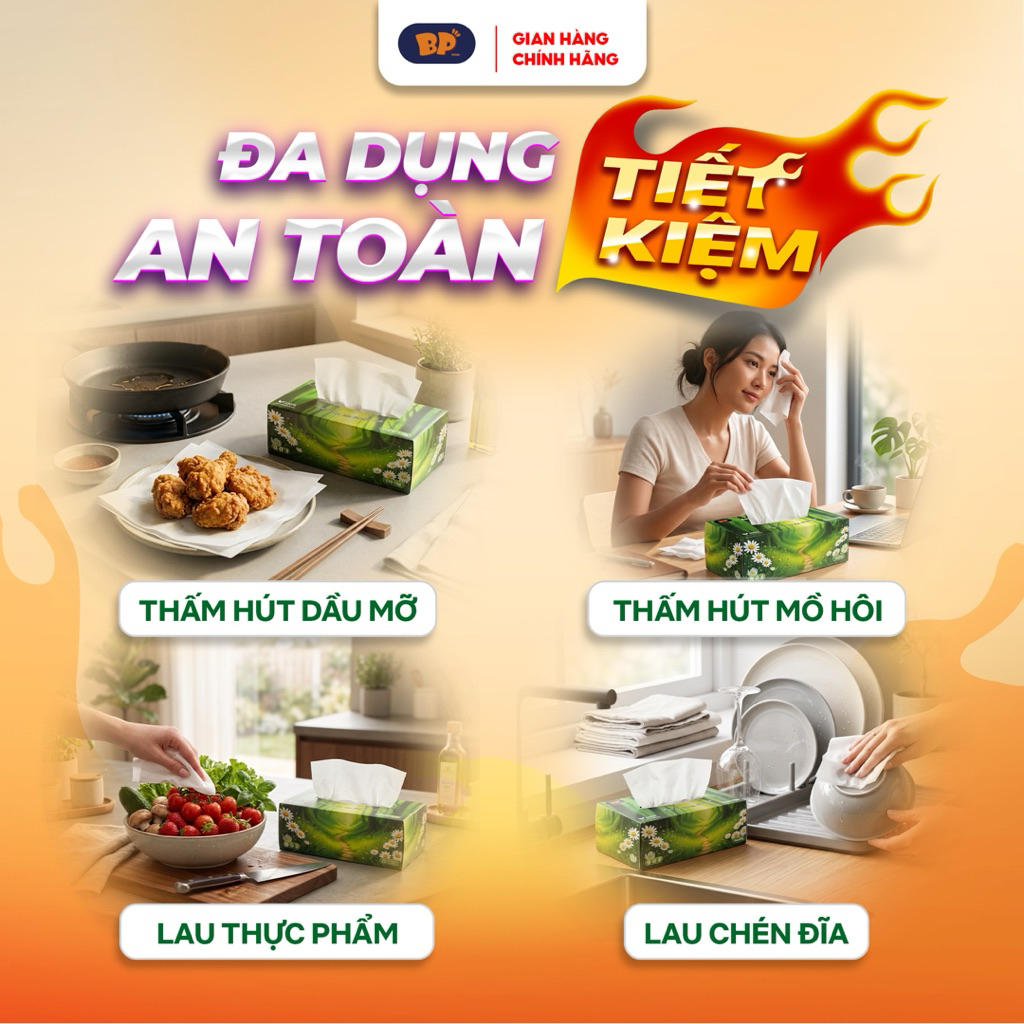 [ Xanh Dương ]Khăn Giấy Rút Cao Cấp BP Tissue Hộp 240 Tờ 100% Bột Giấy Nguyên Sinh Thấm Hút Tốt An Toàn Cho Da