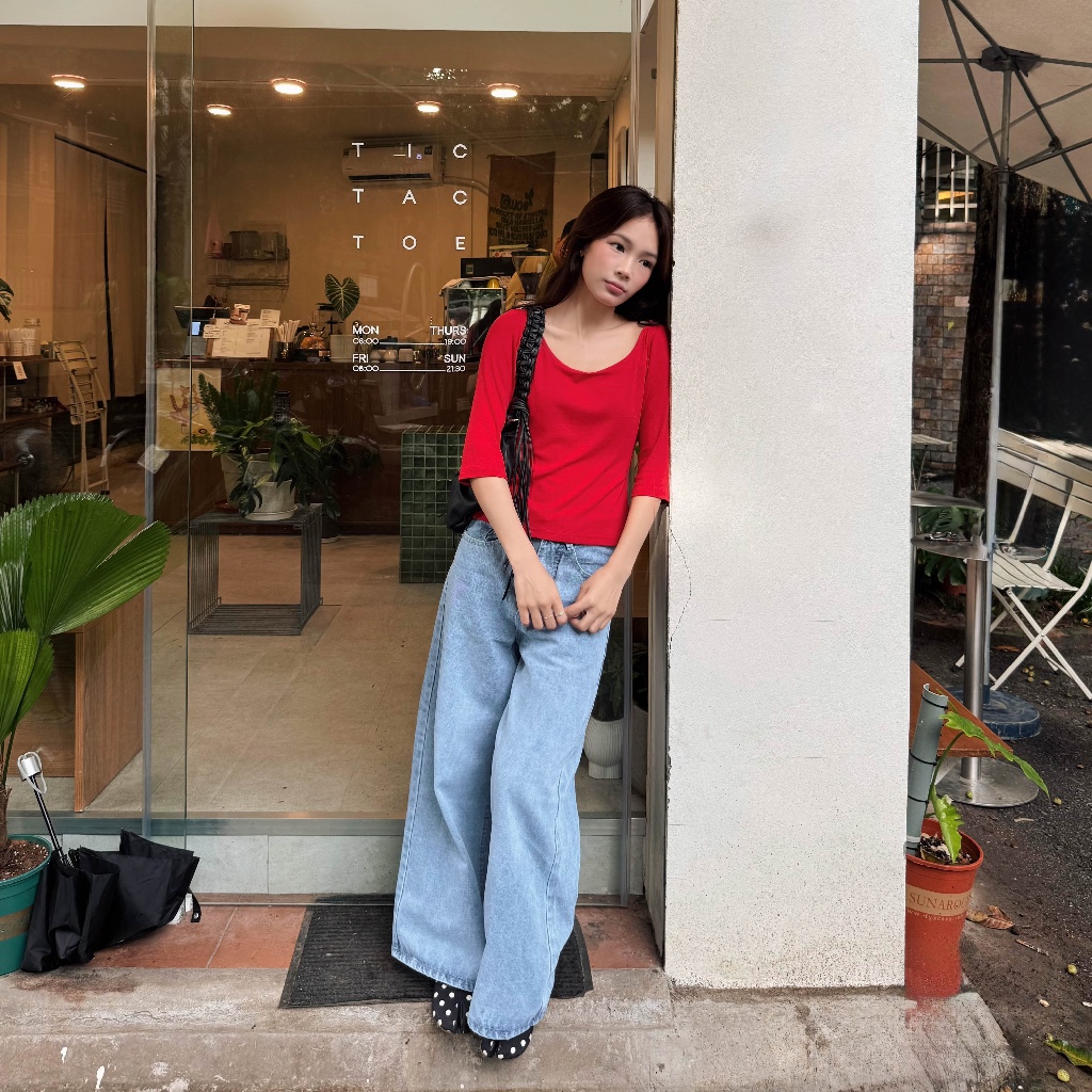 Quần jeans dáng rộng wide leg SONNA HI - chất mềm, đứng form - EASY WIDE JEANS