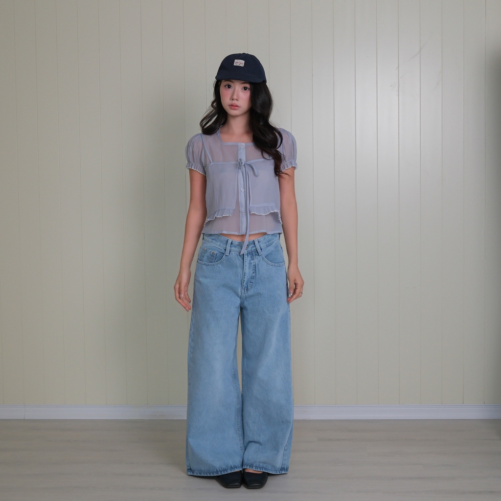 Quần jeans dáng rộng wide leg SONNA HI - chất mềm, đứng form - EASY WIDE JEANS