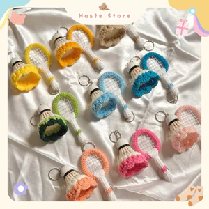 Móc Khoá Len Thể Thao Cầu Lông Badminton Quả Cầu Lông và Vợt Dễ Thương Handmade