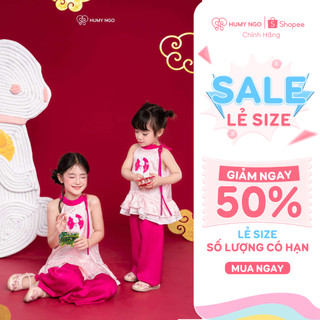[HUMYNGO] - Set áo yếm kèm quần trung thu vải lụa gấm họa tiết Thỏ Ngọc cho bé gái 11-28kg [S166]