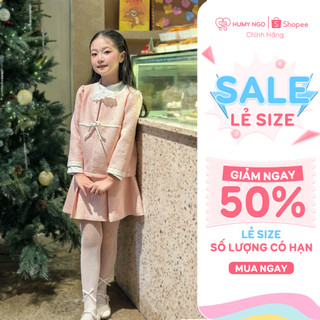 [HUMY NGO] - Váy đầm Noel bé gái - Set áo khoác dạ kèm chân váy cho bé gái 2-8 tuổi. Bé diện chụp hình Noel Giáng sinh