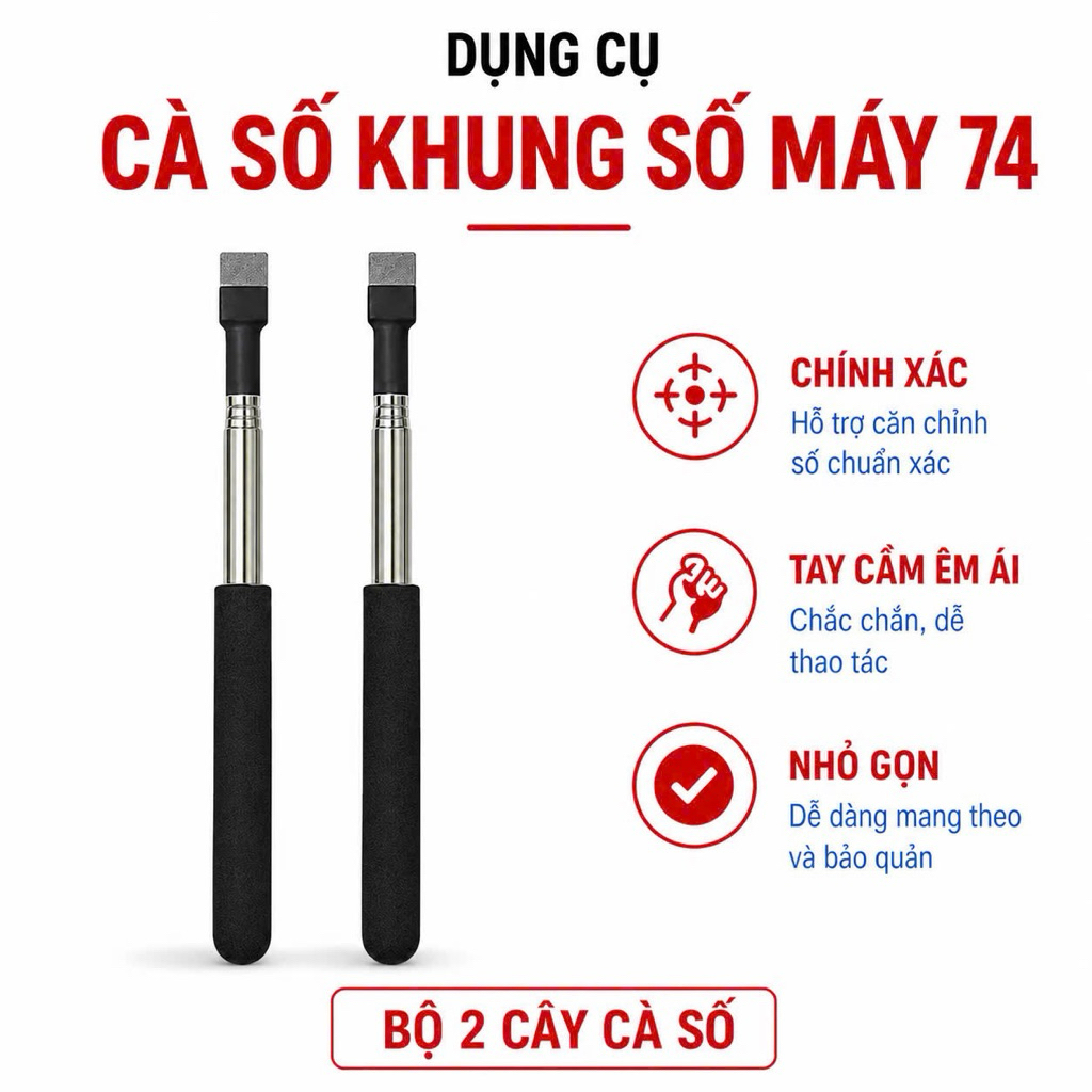 Cây Cà Số Khung Số Máy /Chuyên Dùng Cho Ô Tô Xe Máy/ Tặng Kèm Bộ Giấy