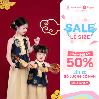 [HUMYNGO] - Set bộ yếm trung thu thiết kế vải lụa gấm cao cấp cho bé gái 3-8tuổi. Bộ đồ trung thu bé gái [S167]