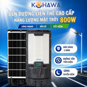 Đèn Đường liển thể Năng Lượng Mặt Trời 800W KOHAWA -Chip LED, Chống Nước IP68 , Tự Động bật tắt-K.DLT01.800