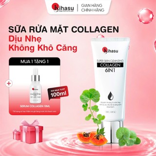 Sữa Rửa Mặt Collagen Kihasu 100ml Dưỡng Ẩm, Làm Sạch Dịu Nhẹ, Dạng Gel Cho Da Nhạy Cảm