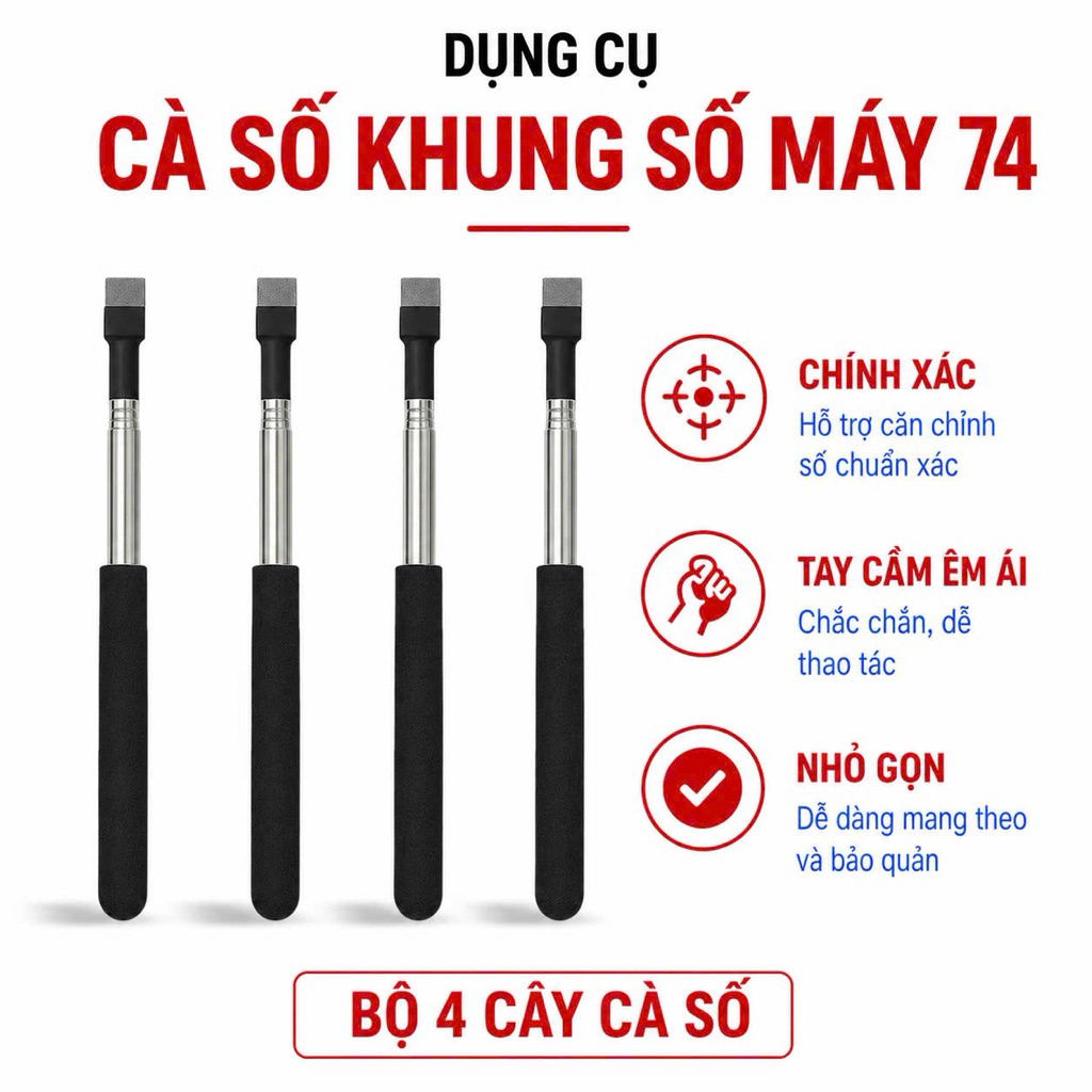 Cây Cà Số Khung Số Máy /Chuyên Dùng Cho Ô Tô Xe Máy/ Tặng Kèm Bộ Giấy
