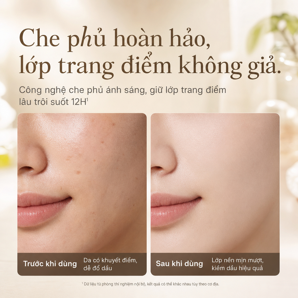 Kem nền che khuyết điểm cao,mờ lỗ chân lông,chống nước chống mồ hôi,giữ trang lâu,30g